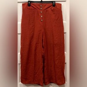 NWT New Directions pants, 2 pockets wide leg Pueblo Rust Mojave Moves lined XL